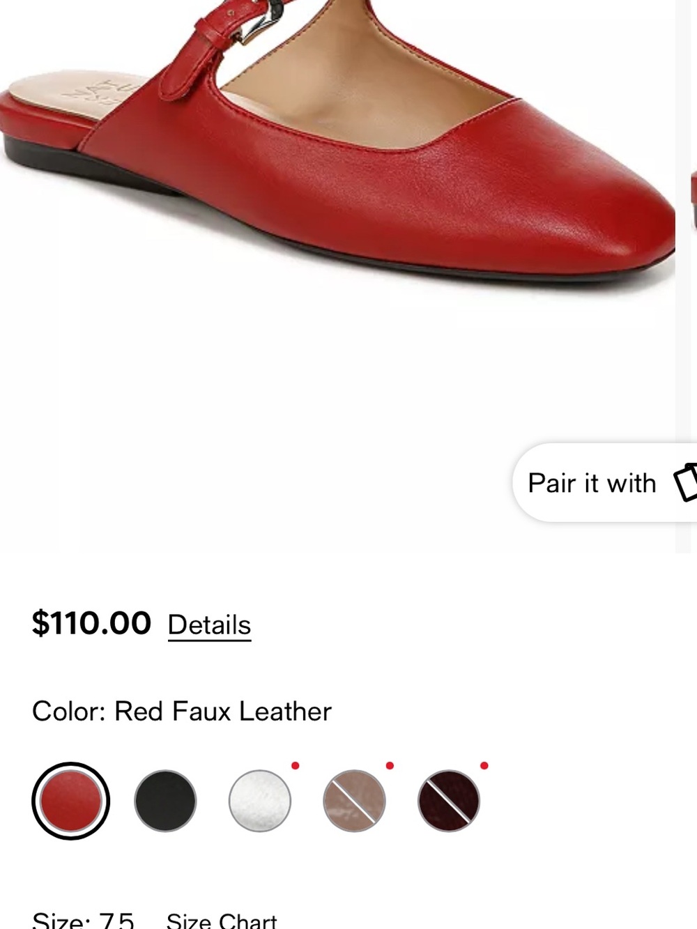 Naturalizer Red Buckle Mary Jane Mules - Picture 5 of 5